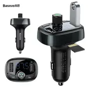 Baseus倍思 T貓頭 S-09 車載藍牙MP3充電器 車用藍牙FM發射器 MP3音樂播放器 數顯車充