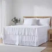 Simple&Opulence Premium Linen Bed Skirt Basic Style 18 inch Tailored Drop Dus...