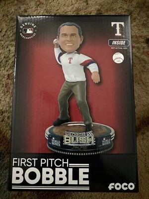George W Bush 2023 World Series First Pitch Bobblehead FOCO Texas Rangers