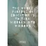 THE WHOLE PURPOSE OF EDUCATION IS TO TURN MIRRORS INTO WINDOWS: LESSON PLANNER DIARY FOR TEACHER KEEP RECORDS TO WRITE IN PLANS SUBJECTS AND IDEAS FOR