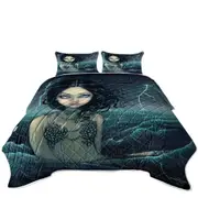 Lightning Sea Storm The Luminous Eyed Mermaid Coverlet