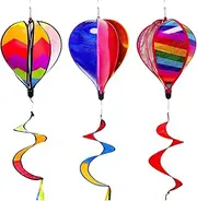 Hot Air Balloon | 51 Inches Garden Pinwheels Swirl Wind | Wind Spinner Rainbow |ABS Colorful Spinners for Yard Patio Fence Decor, Ideal for Weddings Holidays Indoor or Outdoor Celebration Use