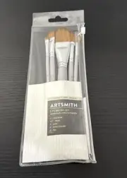 Artsmith Synthetic Sable 5 Pc Brush Set Watercolor Acrylic Tempera Round,shader