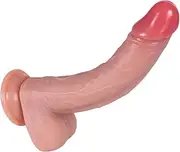 Realistic Silicone Toys Smooth Ultra-Soft Stick Dildo with Strong Suction Cup Flexible Sturdy Bendable Sex Toy for Hands-Free Play Toys for Women Fake Penis 8.66 inch/22 cm