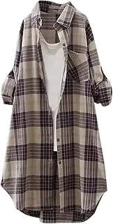 [Tatumaie] Plaid Shirts for Women,Womens Lightweight Cardigans Bottons Long Sleeve Tops Trendy Dressy Blouses Casual Jacket Tops