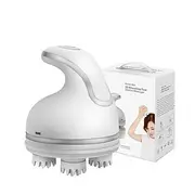 Scalp Massager with 4 Replacement Massage Heads Portable Head Scratcher with Tissue Kneading Nodes Relieve Fatigue Headache