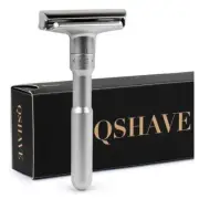 QSHAVE Adjustable Safety Razor Double Edge Classic Mens Shaving Mild to Aggressi
