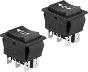 EEEkit 2 Pack 6 PIN DPDT 20 Amp Momentary Rocker Switch, Double Pole Double Throw for Car Motorcycle Boat or Other Home Appliances