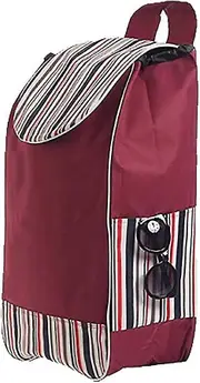 Shopping Bags, Portable Folding Replacement Bag Waterproof 40l Oxford Canvas Shopping Cart Backup Trolley Bags, Reusable Spare Bag, 32 * 20 * 56cm(red
