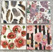 4 Designs Paper Napkin Set for Decoupage - Multi