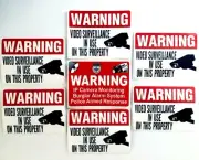 7 Security Camera Stickers Decal signs For Home Store Video Windows Alarm System