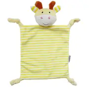 Infant Teething Cloth Square Striped Plush Snuggle Teether Blanket Baby Appease Towel Toy (Yellow Deer)