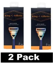 2 x KING. C. GILLETTE NECK RAZOR FOR NECK AND CHEEKS 100% Brand New