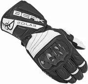 Berik Zoldar Ladies Motorcycle Gloves, black-white, Size XL for Women Black White