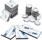 Double Sided Foam Tape Strong Pad Mounting,Black Self-Adhesive Tape Include Square Round and Rectangular（60Pcs）