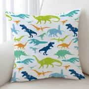 Worn Multi Colored Dinosaurs Cushion Cover