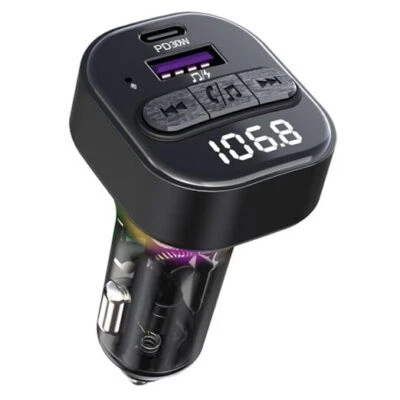 Bluetooth 5.3 FM Transmitter for Car, Bluetooth Car Adapter with Type-C