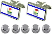 [Select Gifts] Shirt Dress Studs Carmiel City Israel Flag Cufflinks