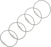 Luggage Tag Loops Waterproof Cable Key Ring Stainless Steel String 6 Inch Keychain by LouisJoeYu - Pack of 5