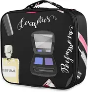 Travel Makeup Bag Daisy Marble Cosmetic Bag Makeup Case Organizer Portable Storage Bag with Adjustable Dividers Jewelry Bag for Women, Makeup Perfume Cosmetics Pattern