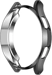 Protector Cover intended for Galaxy Watch 4 Classic Case 42mm 46mm Anti-Scratch Protective Shell Soft TPU Bumper Cases intended for Samsung Galaxy Watch 4 Classic 42mm 46mm Smartwatch Accessory (42mm, Black)