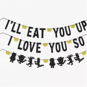 Wild Rumpus Birthday Banner Garland - Where The Wild Things Are Party Decor - Wi