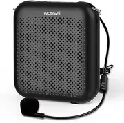 NORWII S358 Portable 4000mAh Rechargeable Voice Amplifier with Wired Microphone Headset & Waistband, Personal Microphone and Speaker for Teachers Tour Guides ect. (Black)