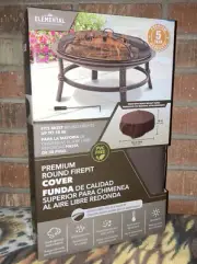 38-in Brown Round Firepit Cover heavy-weight fabric Water-resistant UV protected