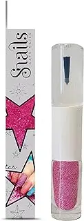 Snails 510217 Children's Glitter Nail Polish, 2-in-1, Pink, Top Coat & Glitter Powder, Peel-Off Formula, Removable, Water-Based, Safe, Vegan