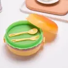 Lunch Container with Tableware Storing Cute Burger Design Children School Food