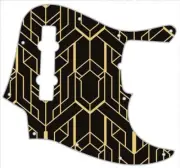 J BASS 5 STRING Graphic Pickguard to fit Fender Bass Guitar Art Deco