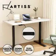 Artiss Electric Standing Desk Sit Stand Computer Desks Dual Motor White 120CM