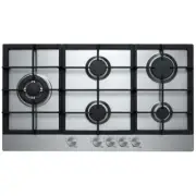 Baumatic 90cm 5 Burner Gas Cooktop Stainless Steel Finish BCG90S