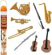 Safari Ltd Musical Instruments TOOB - Figurines - 8 Musical Instruments (Trombone, Flute, Saxophone, Classical Guitar, Violin, French Horn, Trumpet, Clarinet) - Ages 3+