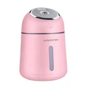 QW-Q008 Portable Air Humidifier 330ML 3 in 1 USB Car Mist Humidifier Office Desktop Air Purifier Refresher with USB Fan and LED Light for Office Car Bedroom Hotel Travelling PINK COLOR