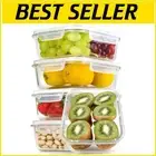 Microwave Safe 5-Pack Glass Storage Containers - 36oz for Meal Prep Needs