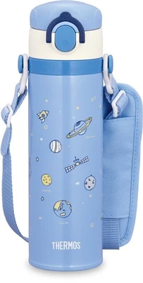 Thermos Water bottle flask Vacuum Mobile Mug 500ml Sax Blue Strap JOI-501 SAX
