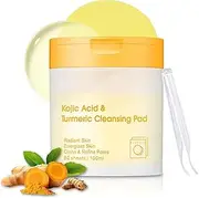 Kojic Acid Turmeric Cleansing Pads,80PCS Turmeric Cleansing Pads, Face Turmeric Kojic Acid Pads for Dark Spots, Helps Balance Skin Oil And Water, Remove Blemishes
