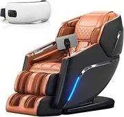 Full Body 4D Massage Chair,Zero Gravity Space Capsule Smart SL Rail Waist Back HIPS and Feet Multi-Part Heating Home Electric Recliner(Orange)