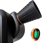 3DP DeWiew Protect & Filter - Collapsible Dew Shield & Filter Holder compatible with Seestar S50 - M48x0.75 Deep Sky Filter Holder Ring, Black / Orange
