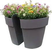 Deck Rail Planter - Balcony Planter Box - Space-Saving Garden Accessory for Succulent Strawberry Flowers Support Apartment Urban House Balcony