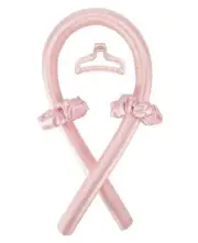 Heatless Curling Rod Headband No Heat Hair Roller For Long Hair Pink NEW
