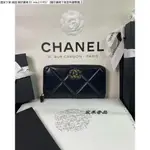 宸禾二手 CHANEL 香奈兒 AP1063 經典19系列菱格紋羊皮拉鍊長夾.黑/金 現貨在臺