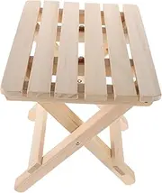 GAROZATION Folding Wooden Stool Compact Portable Step Stool for Outdoor Camping Fishing and Family Gatherings Quick Folding Mechanism Stylish Solid Wood Design Space Efficient and Versatile