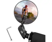 Bike Mirror Bar End Bicycle Rear View Bicycle Wide Angle Rear View Mirrors 360°Adjustable Lens Handlebar Convex for Mountain Road Moped Cycling 1 Pack