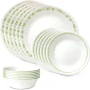 Corelle Vitrelle 18 Piece Glass Dinnerware Sets, Service for 6, Triple Layer Chi