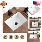18 Inch Undermount Rectangular Porcelain Sink - Elegant White Bathroom Basin