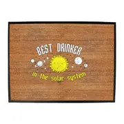 Alcohol Best Drinker Solar System - Funny Novelty Doormat Man Cave Floor mat