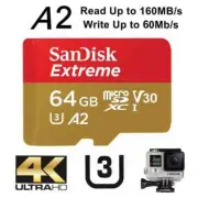 SanDisk Extreme Micro SD Card 64GB Action Dash Cam GoPro A2 160MB