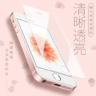 iPhone 5 5s 5c SE 保護貼手機高清透明非滿版9H玻璃鋼化膜(3入 保護貼)